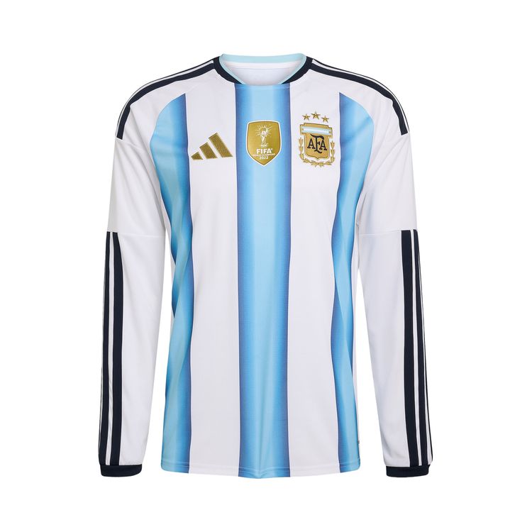 Adidas Argentina 26 Home Long Sleeve Jersey WhiteIcey BlueLight Blue