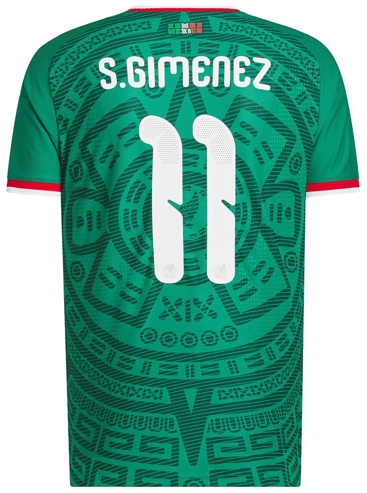 Adidas Mexico 26 Home Gimenez Authentic Jersey Bold Green