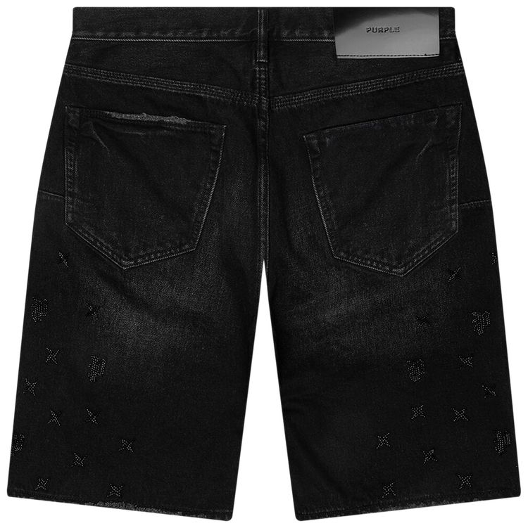 PURPLE BRAND Beaded Monogram Shorts Black