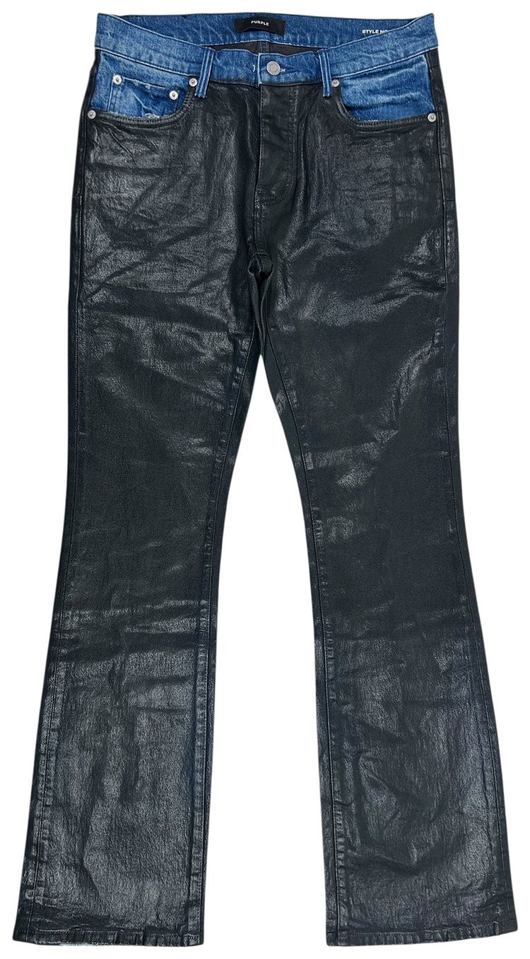 PURPLE BRAND Coated Indigo Flare Black
