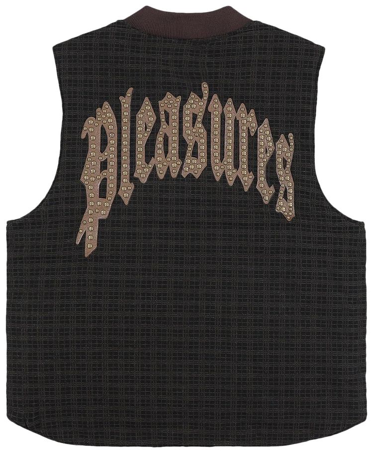 Pleasures Horns Denim Vest Brown Plaid