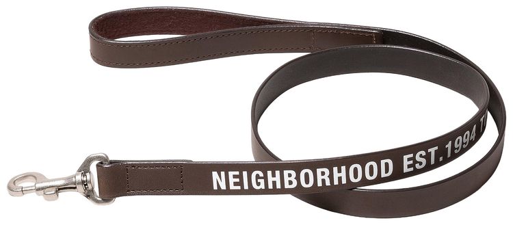 Neighborhood Wide Leather Dog Leash Brown