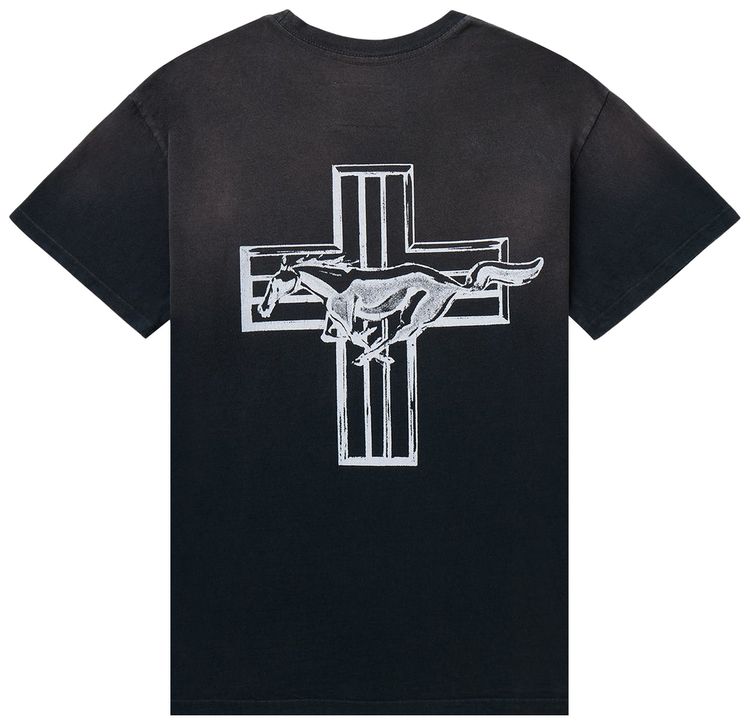 One Of These Days Mustang Cross Tee Washed Black
