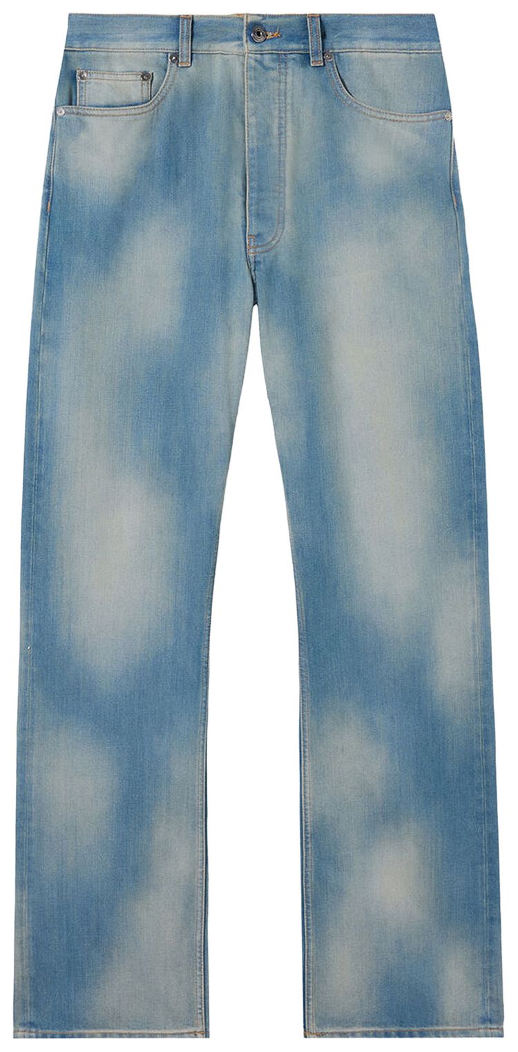 Off White Diagonal Raw Patch 90s Skate Jeans Dirty Blue