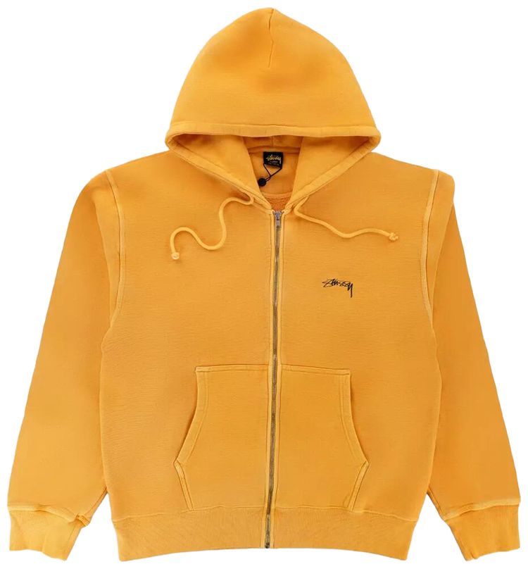 Stussy Smooth Stock Pigment Dyed Zip Hoodie Orange