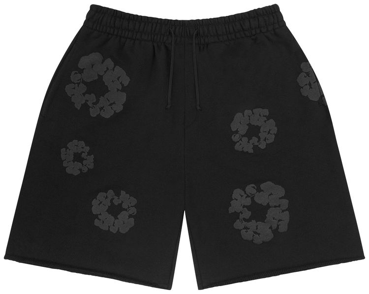 Denim Tears Mono Cotton Wreath Sweatshorts Black