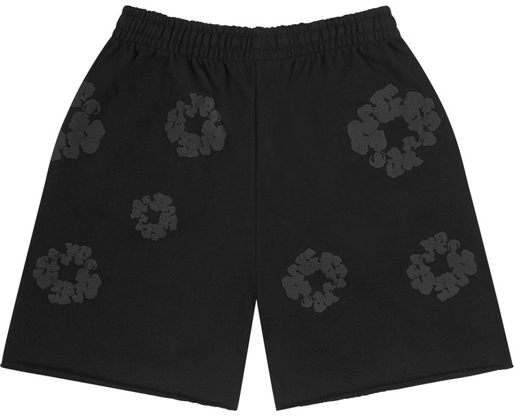 Denim Tears Mono Cotton Wreath Sweatshorts Black