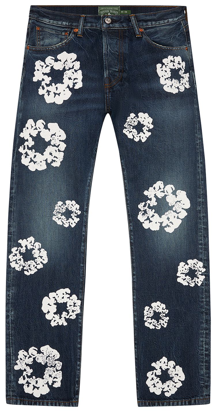 Denim Tears Straight Cotton Wreath Denim Pant Dark Wash
