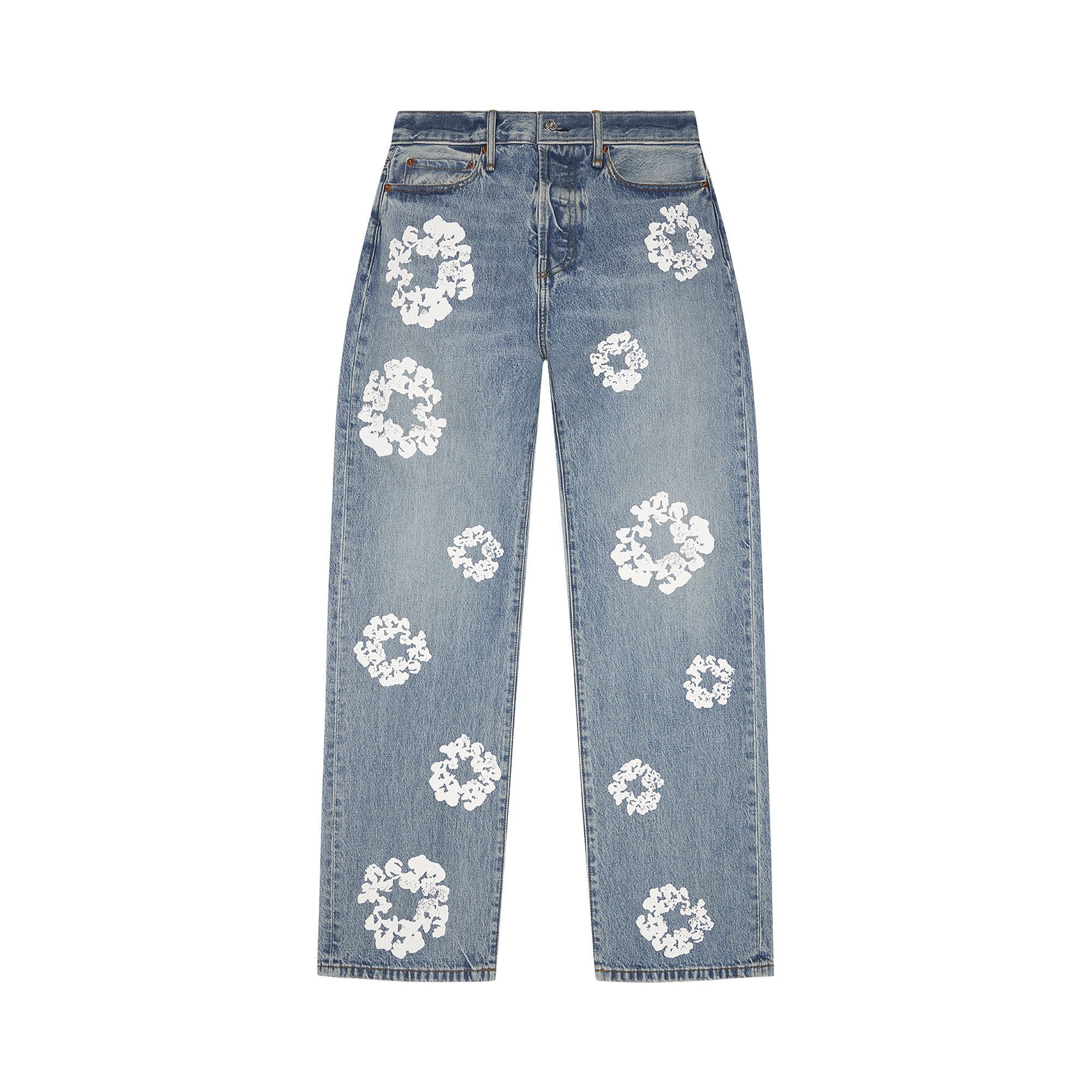 Buy Denim Tears Baggy Cotton Wreath Denim Pant 'Light Wash