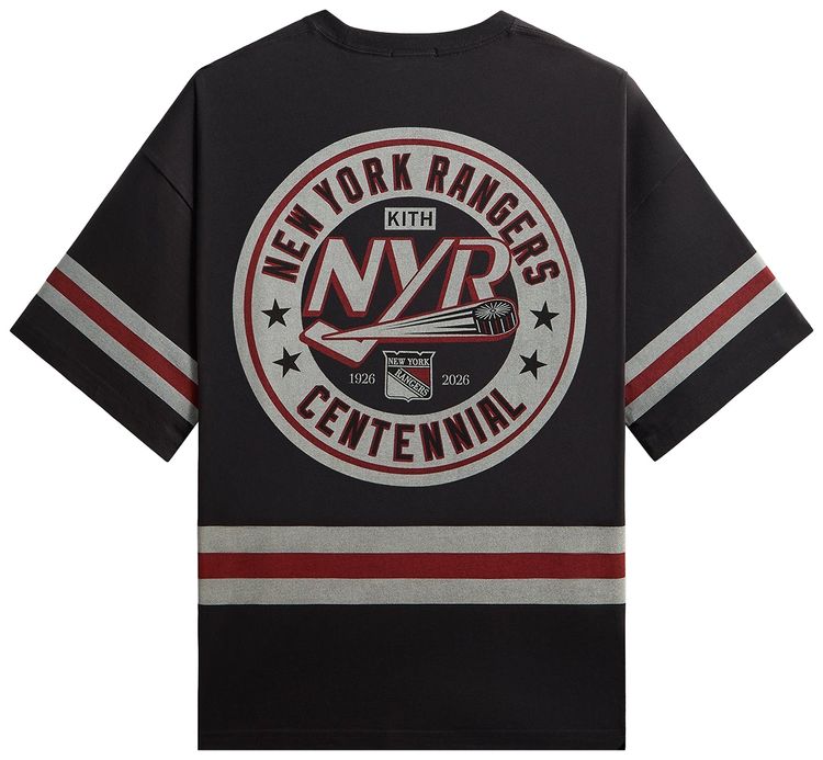 Kith For The New York Rangers Retro Centennial Bishop Tee Black
