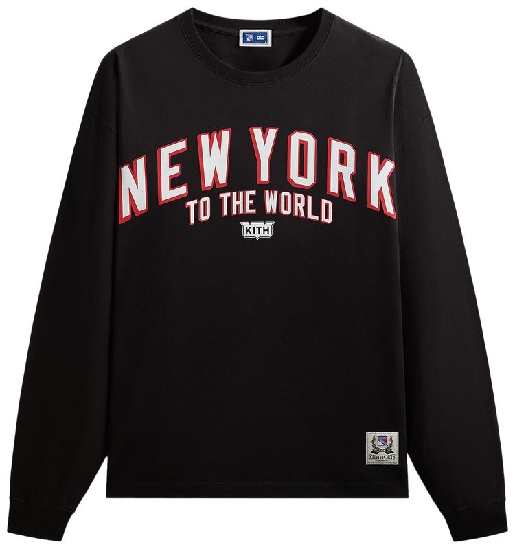 Kith For The New York Rangers New York Vintage Long Sleeve Quinn Tee Black