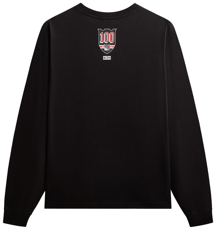 Kith For The New York Rangers New York Vintage Long Sleeve Quinn Tee Black