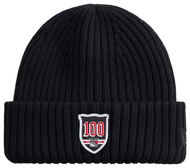 Kith x New Era For The New York Rangers Centennial Knit Beanie Black
