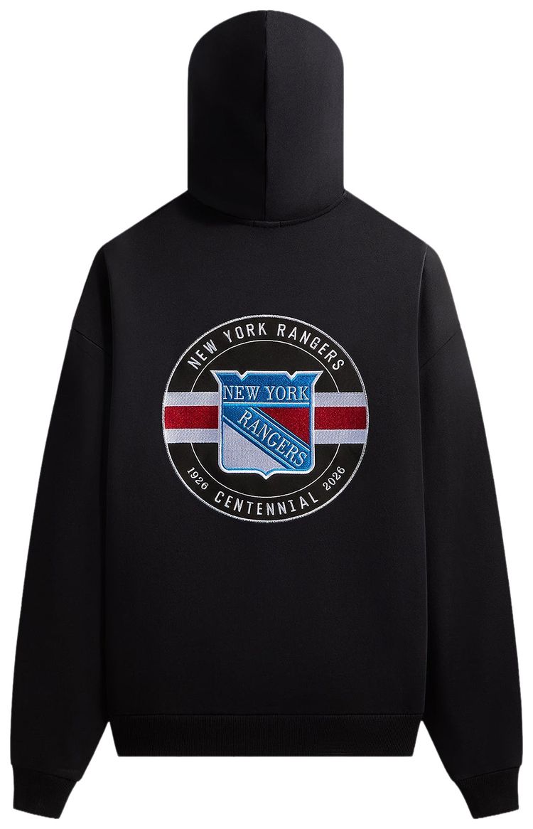 Kith For The New York Rangers Madison Square Garden Puck Vintage Nelson Hoodie Black