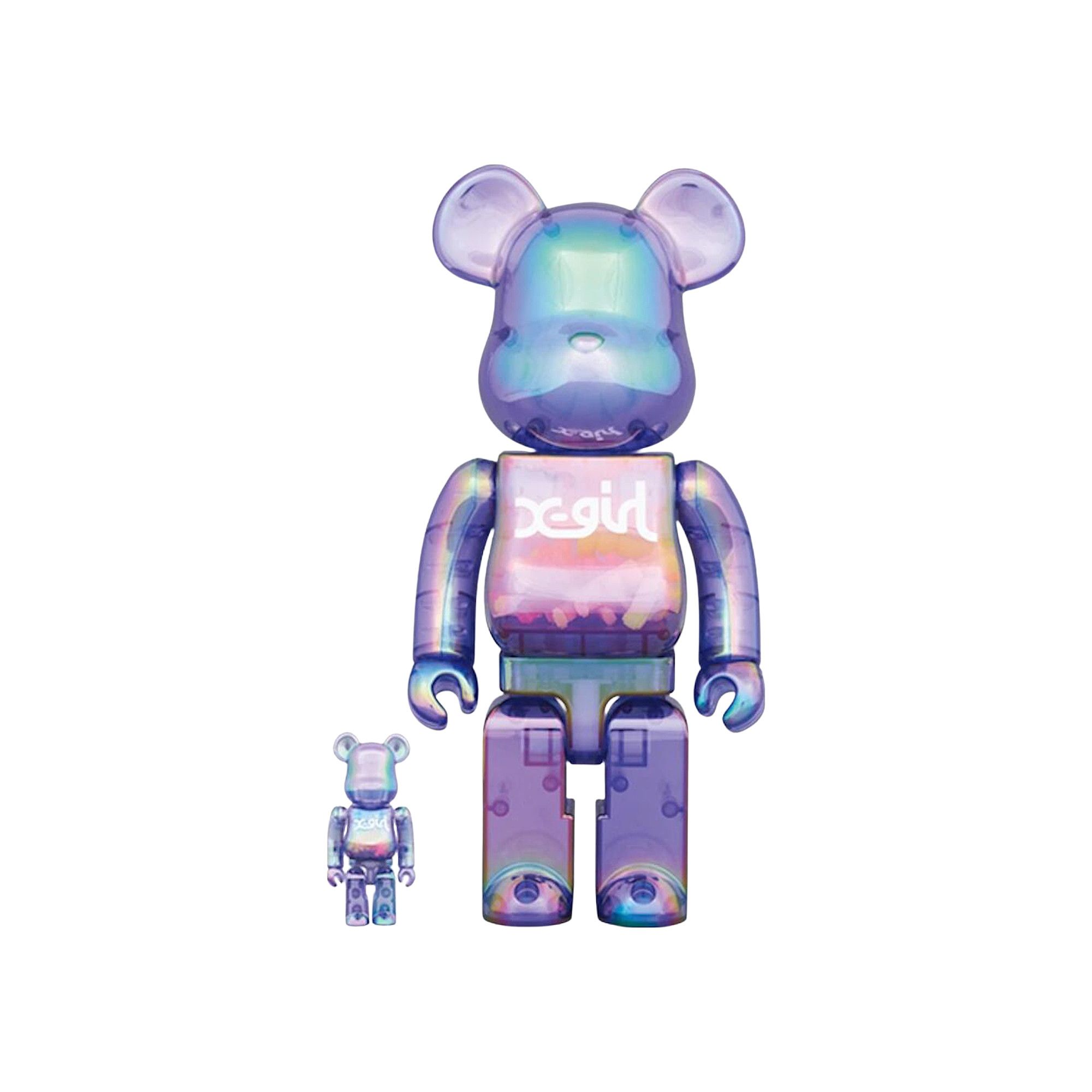 Buy BE@RBRICK x X-Girl 100% & 400% Set 'Clear Purple' - 12883