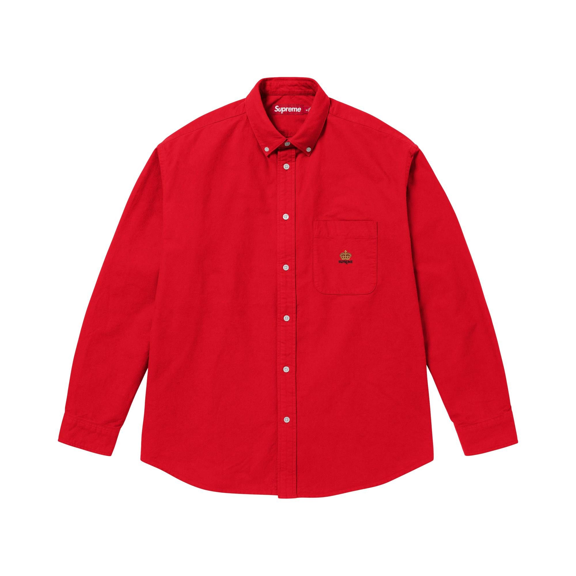 Buy Supreme Loose Fit Flannel Oxford Shirt 'Red' - FW25S21 RED | GOAT