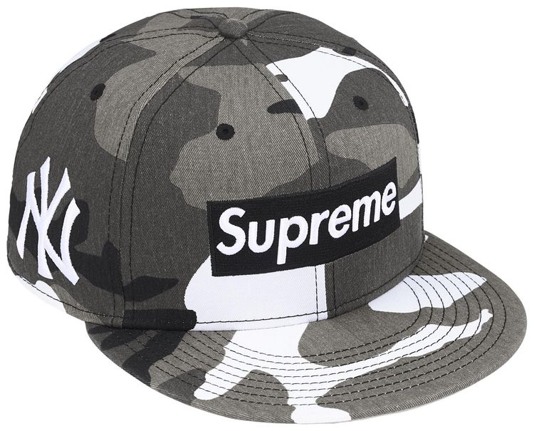 Supreme x MLB Teams Box Logo New Era Snow Camo New York Yankees