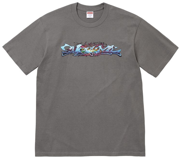Supreme Tag Tee Charcoal