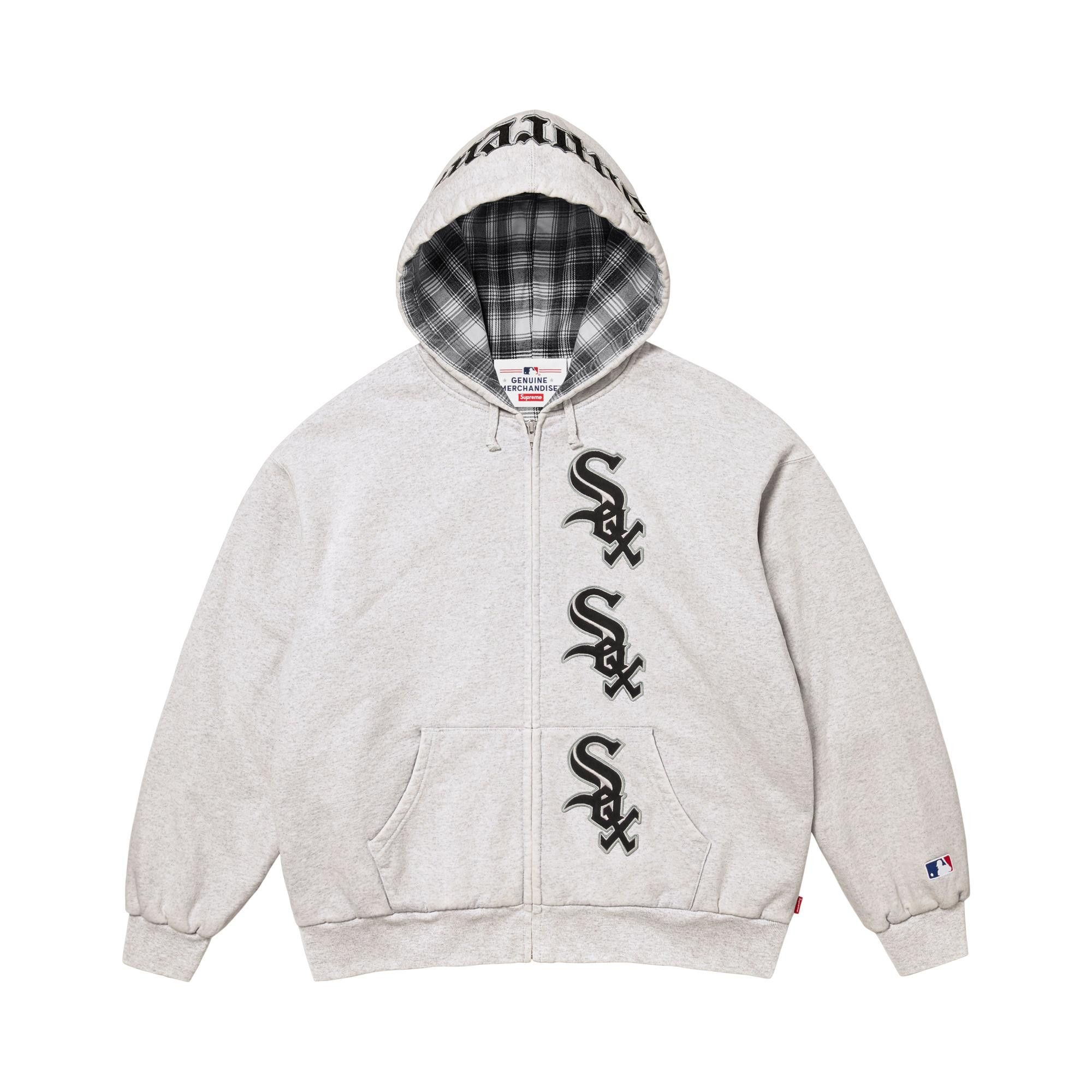Buy Supreme x Chicago White Sox Zip Up Hooded Sweatshirt 'Ash Grey