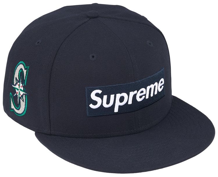 Supreme x MLB Teams Box Logo New Era Navy Seattle Mariners