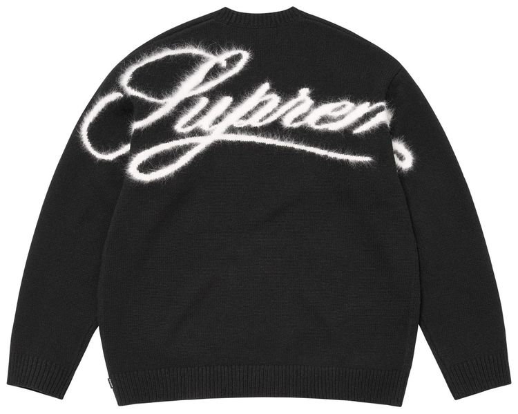 Supreme Angora Script Sweater Black