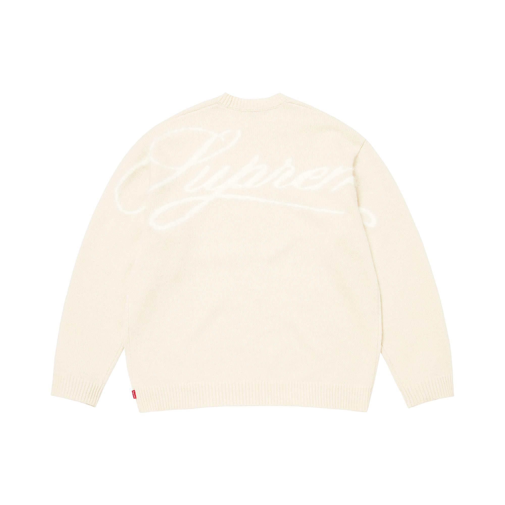 Buy Supreme Angora Script Sweater 'Ivory' - FW25SK35 IVORY | GOAT