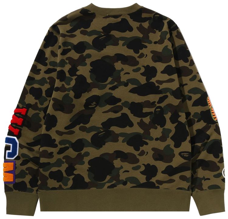 BAPE 1st Camo Shark Crewneck Sweatshirt Green