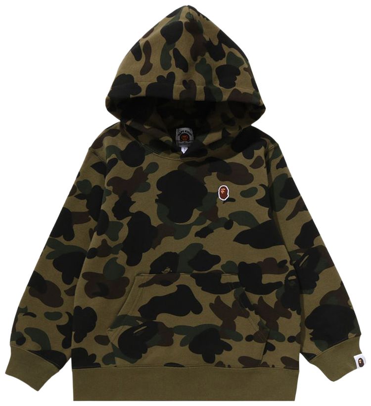 BAPE Kids 1st Camo One Point Pullover Hoodie Green