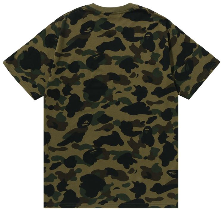 BAPE 1st Camo Bape Rhinestone Tee Green