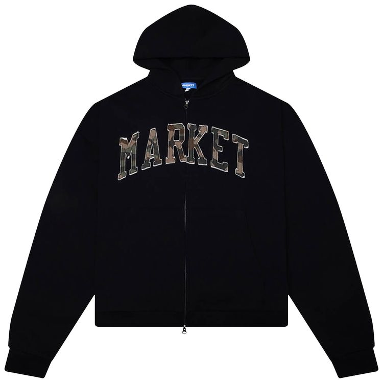 Market Camo Hoodie Pirate Black