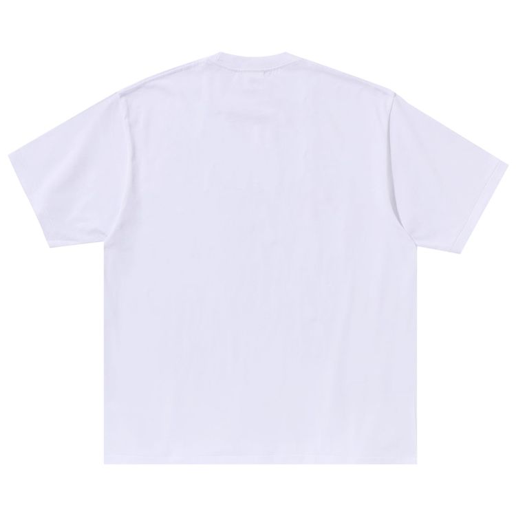 BAPE Wild Leopard Pattern BAPE Sta Logo Relaxed Fit Tee White