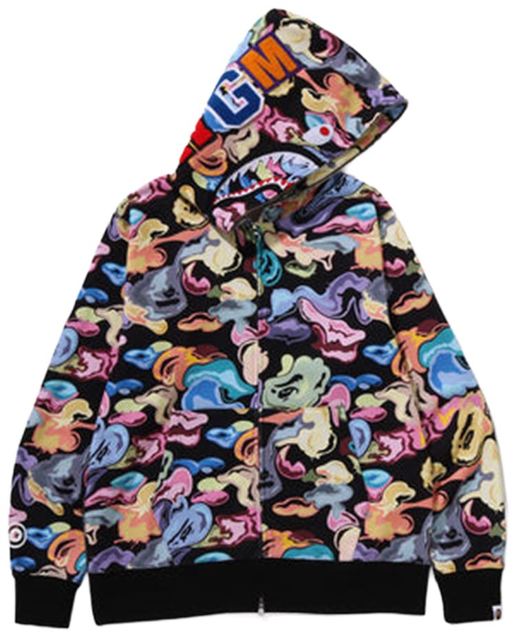 BAPE Art Camo Shark Full Zip Hoodie Black