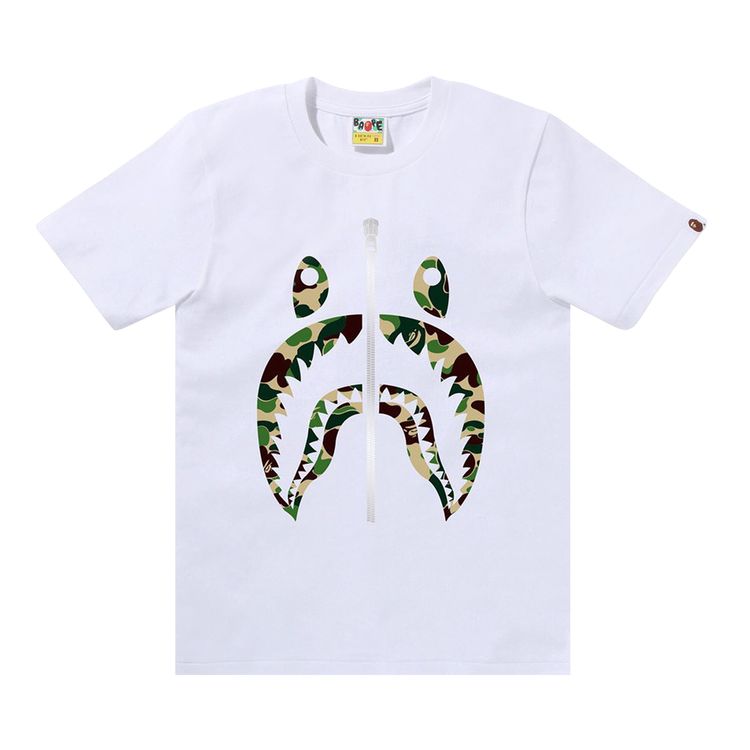 BAPE ABC Camo Shark Tee WhiteGreen