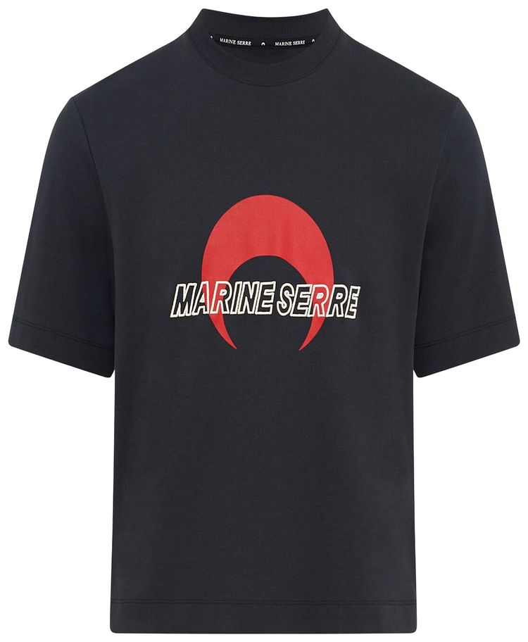 Marine Serre Sports Jersey Relaxed T Shirt Black