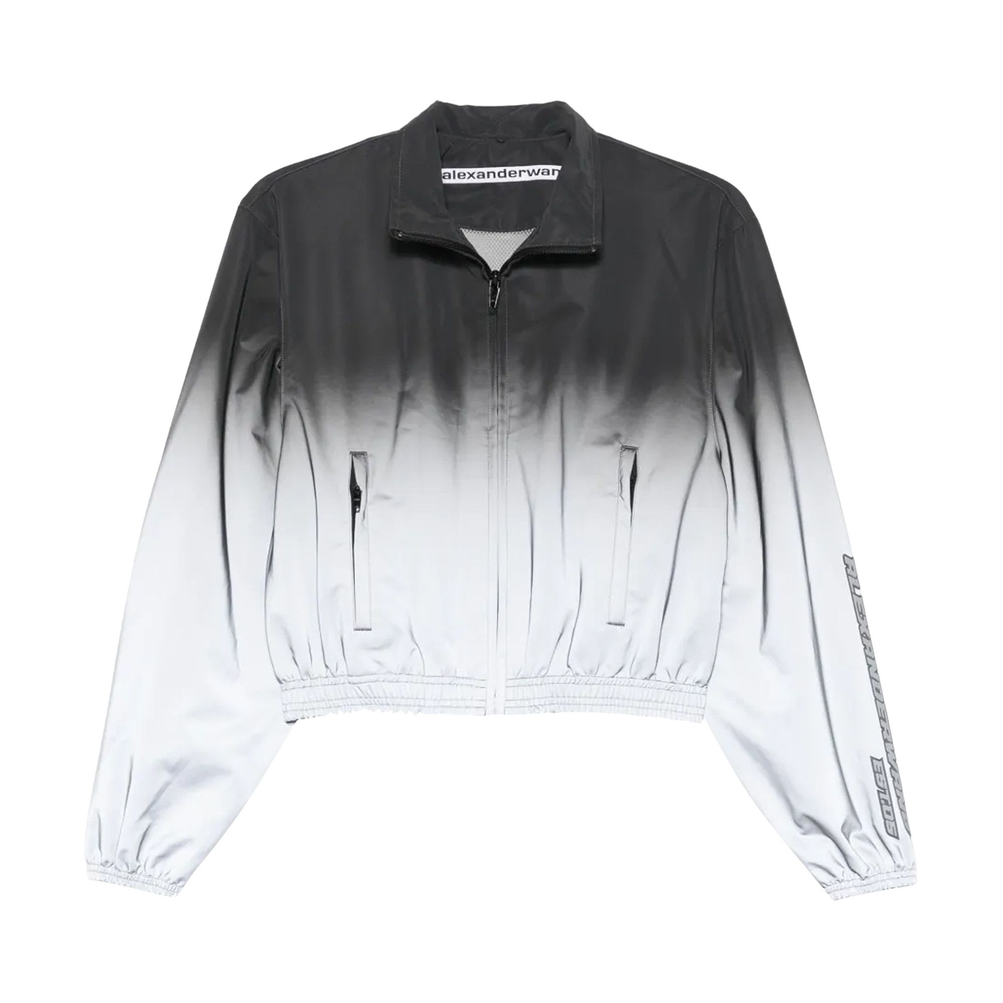 Buy Alexander Wang Reflective Shrunken Track Jacket 'Silver/Black