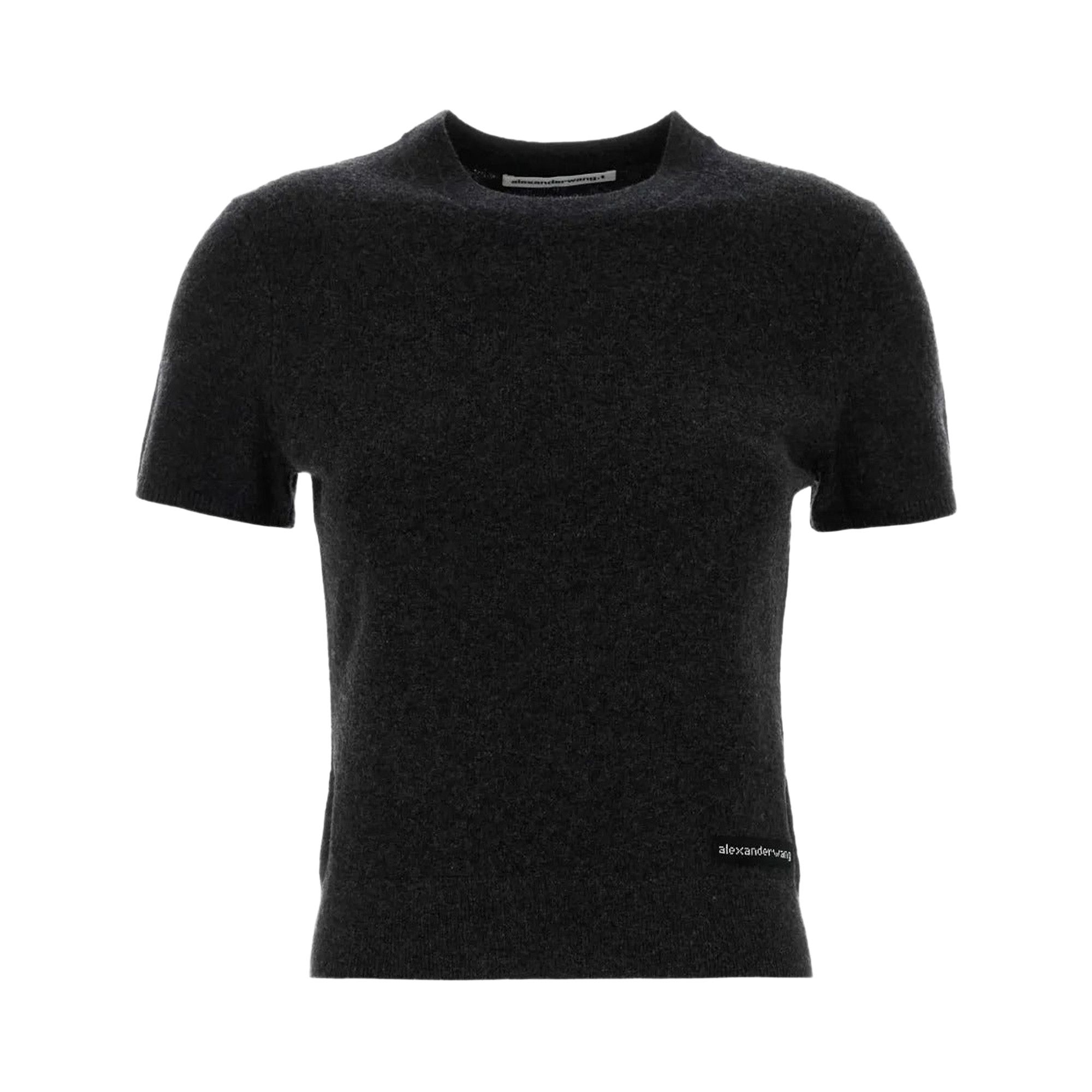 Buy Alexander Wang Knit Logo Label Short-Sleeve Crewneck Tee