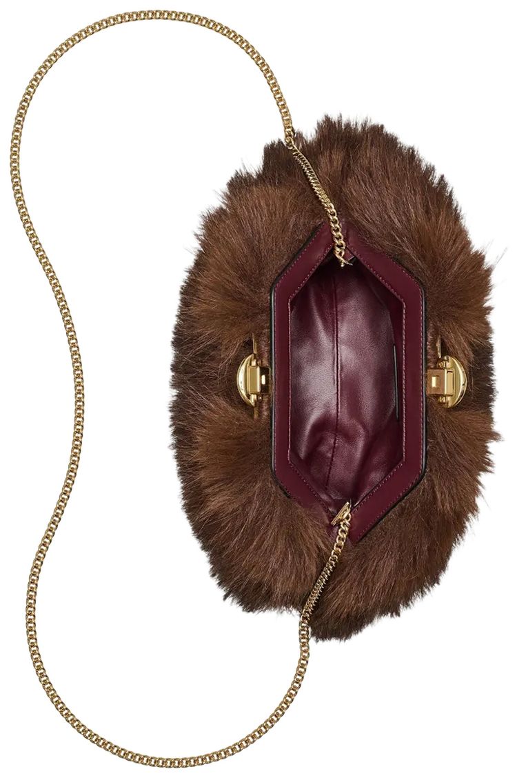 Marc Jacobs The Small Claw Clip Clutch Bag Dark Brown