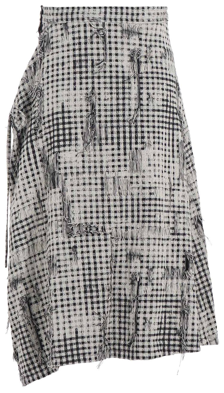 Ys S Gathered String Skirt WhiteBlack