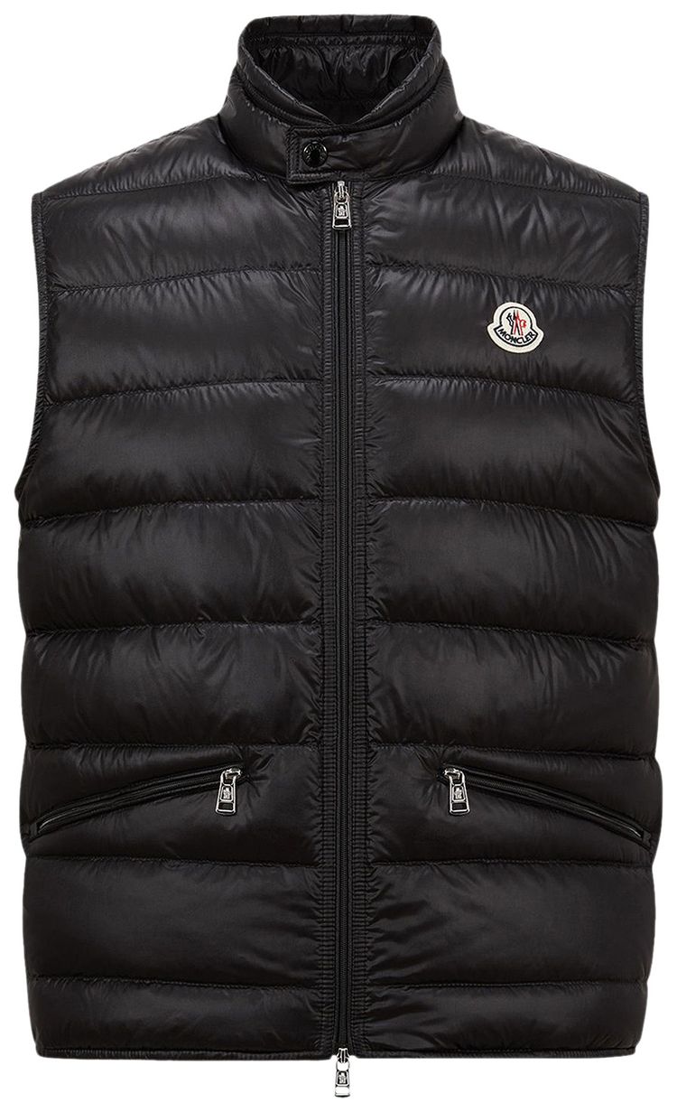 Moncler Gui Zipper Slim Fit Vest Black