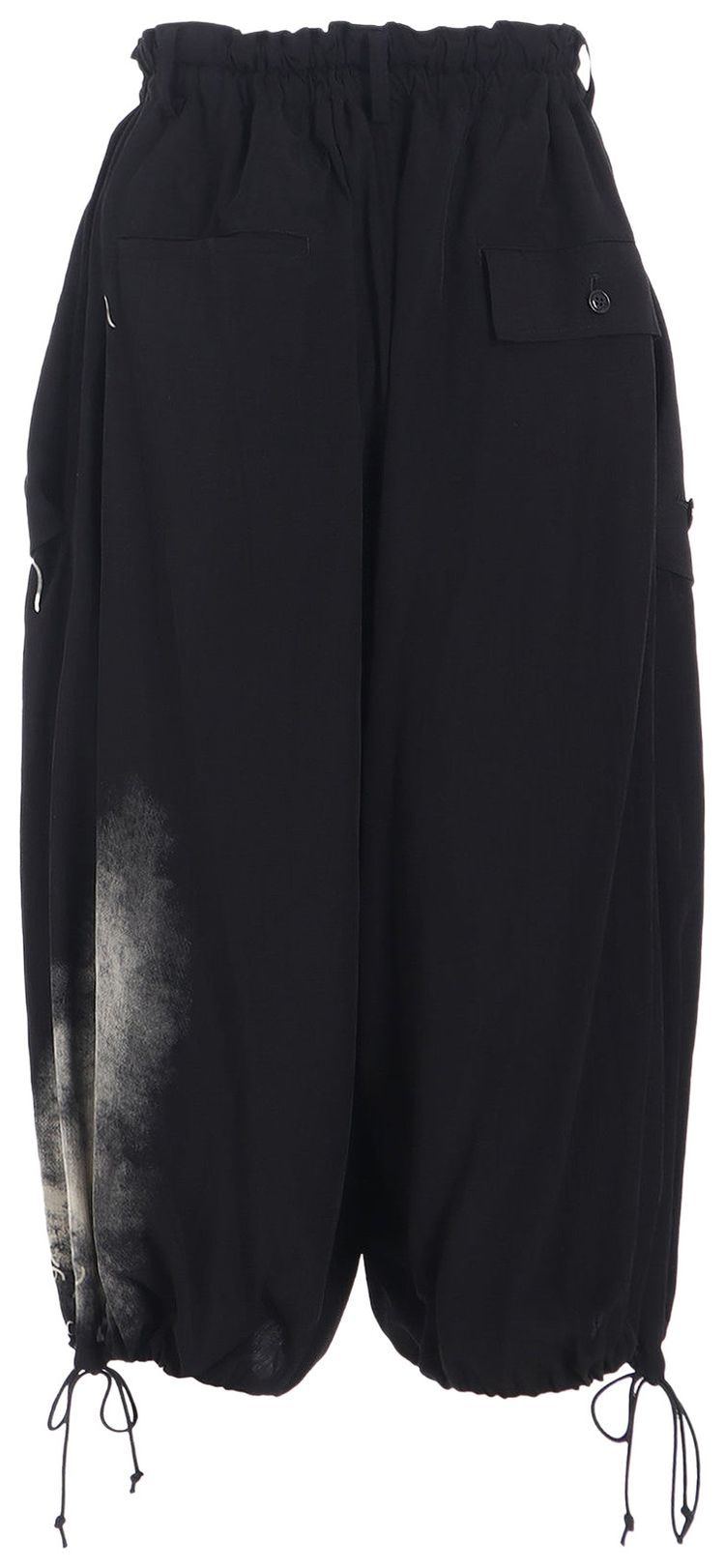 Ys Y Flap Pocket Elastic Waist Pants Black