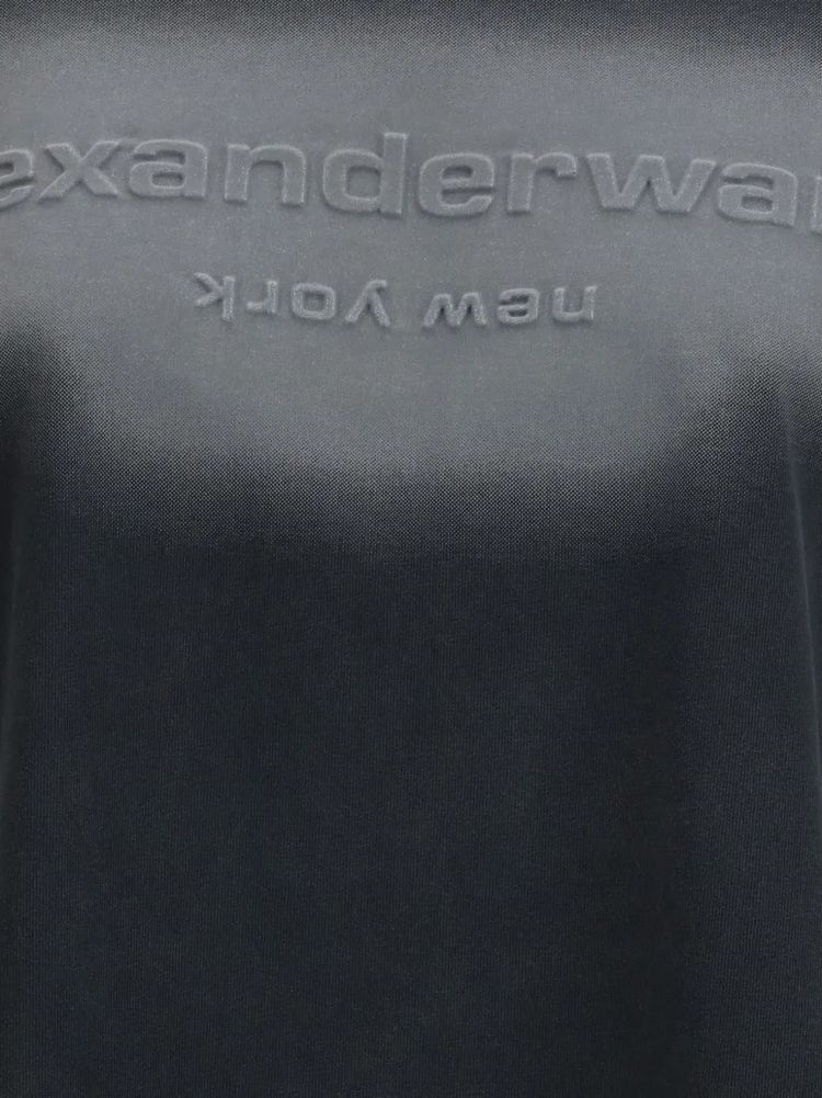 Alexander Wang Emboss Short Sleeve Tee Washed Black