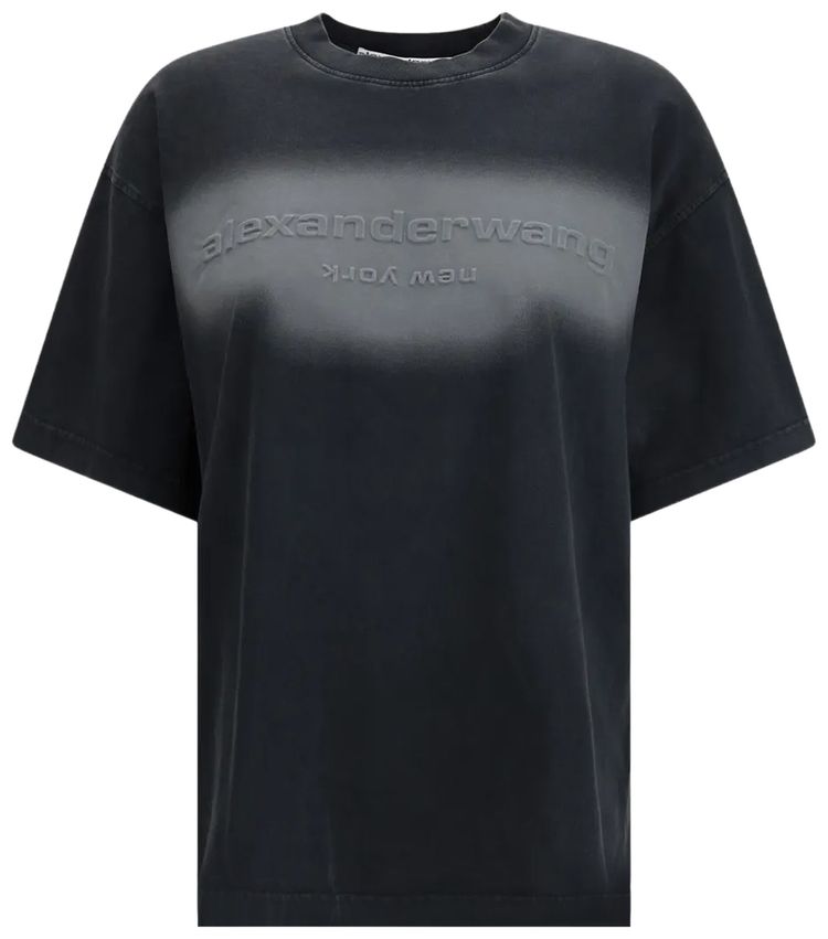 Alexander Wang Emboss Short Sleeve Tee Washed Black