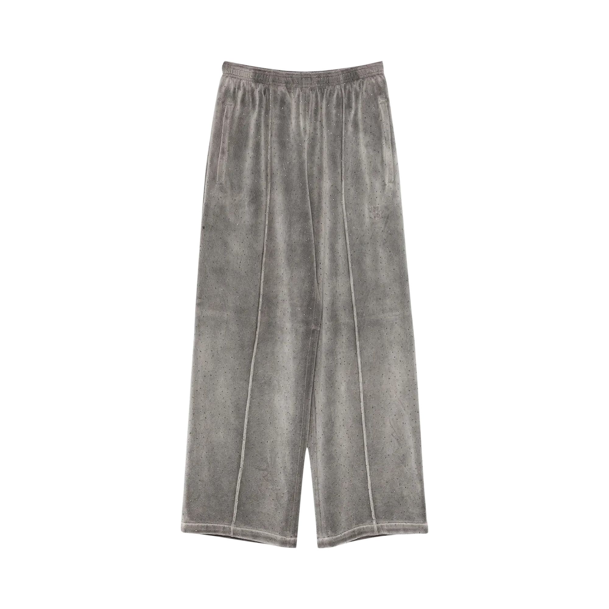 Buy Alexander Wang Allover Hotfix Mid Rise Relaxed Pant 'Titanium