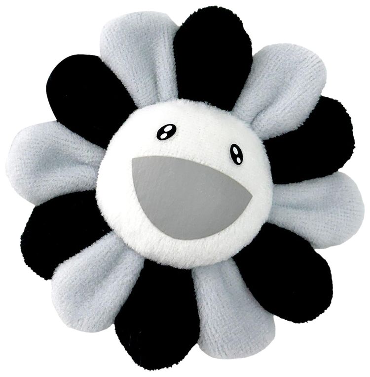 Takashi Murakami Plush Flower Keychain BlackWhite