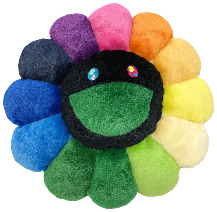 Takashi Murakami Flower Pillow 60cm RainbowBlack