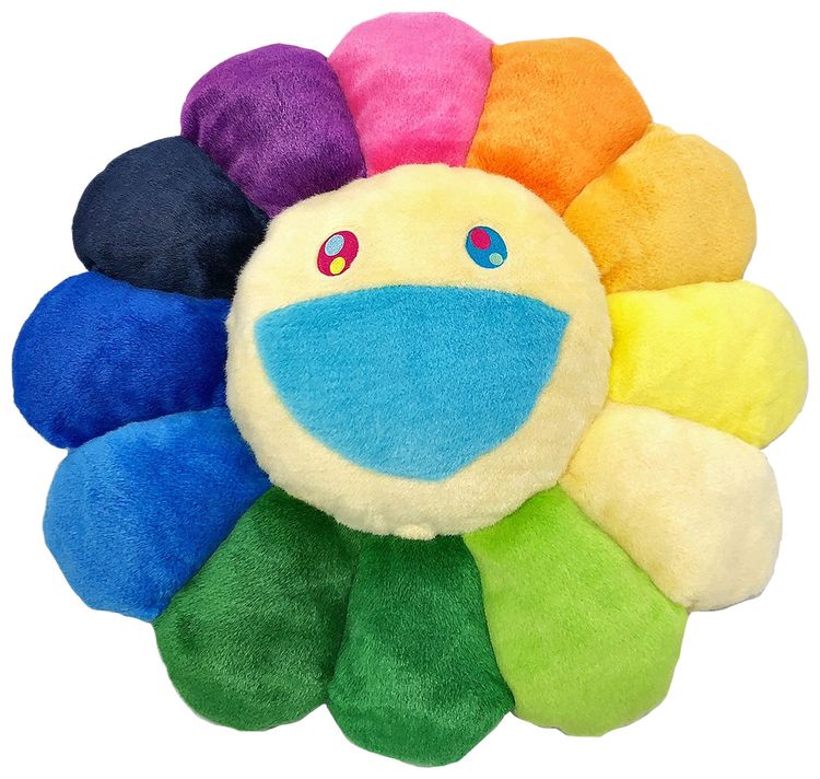 Takashi Murakami Flower Pillow 60cm RainbowWhite
