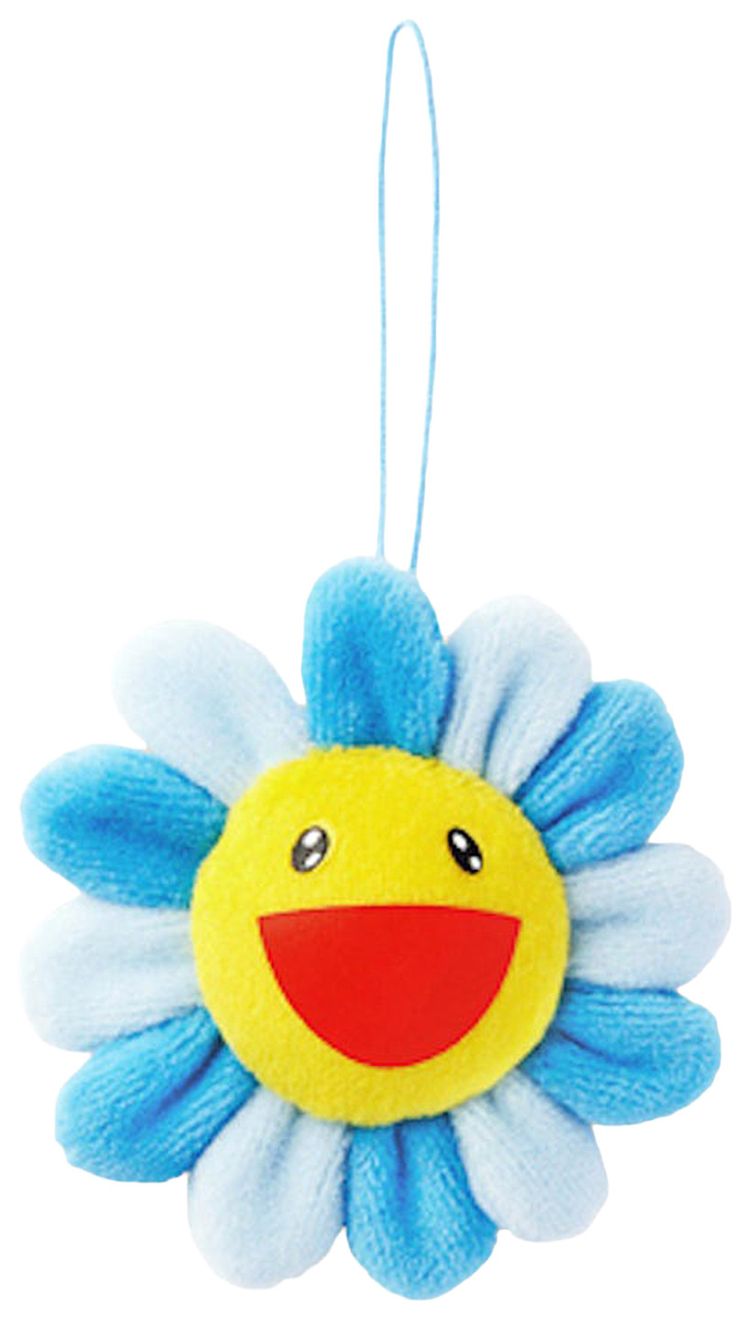 Takashi Murakami Plush Flower Pin Keychain Blue