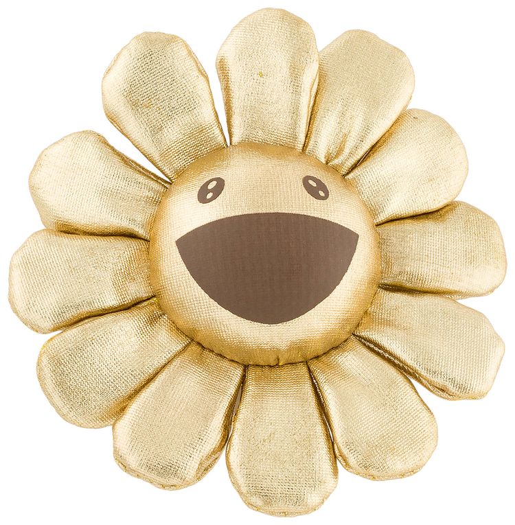 Takashi Murakami Plush Flower Pin Keychain Gold