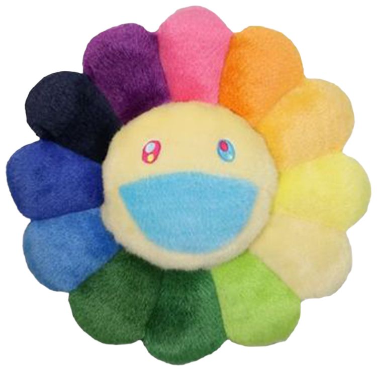 Takashi Murakami Flower Pillow 30cm RainbowBlack