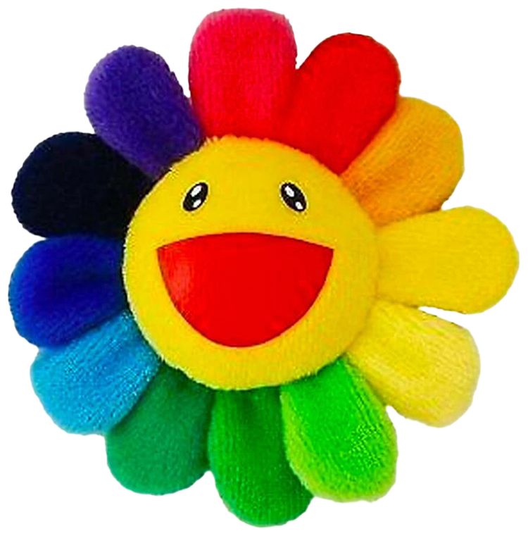 Takashi Murakami Flower Plush Pin RainbowYellow